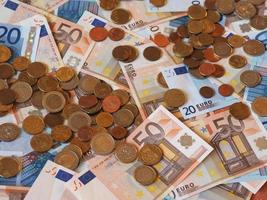 euro eur billetes y monedas, unión europea ue foto