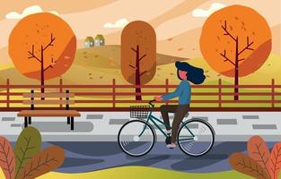 actividad de bicicleta de otoño vector