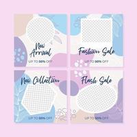 Organic Shapes Fashion Sale Social Media Post Template vector