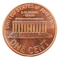 Moneda de 1 centavo, estados unidos foto