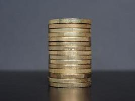 Euro coins pile, European Union background photo