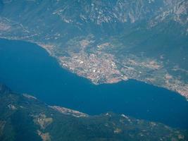 Aerial view of Lake Como photo