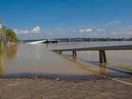 River Rhine flood in Mainz, Germany photo