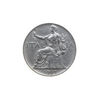 Vintage italian coin isolated photo