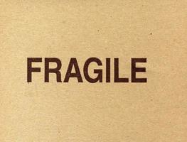 Fragile warning on packet photo