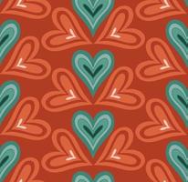 Bright seamless pattern with hand drawn doodle hearts vector