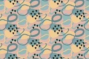 Seamless pattern vector background - blue, yellow organic shapes