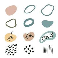 Set of hand drawn colorful shapes and doodle objects. Design elements vector