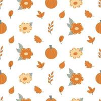 Seamless pattern with autumn elements, texture for Thanksgiving vector