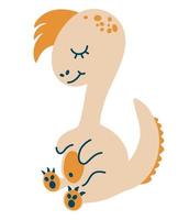 Cartoon cute dinosaur. Reptile. Lizard. vector