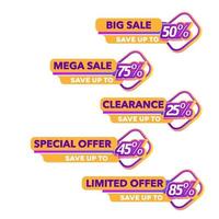 Sale of Special Offers and Discount promo Tag vector