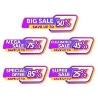 Sale of Special Offers and Discount promo Tag vector