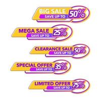 Sale of Special Offers and Discount promo Tag vector