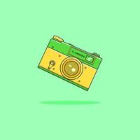 Retro camera cartoon icon illustration vector