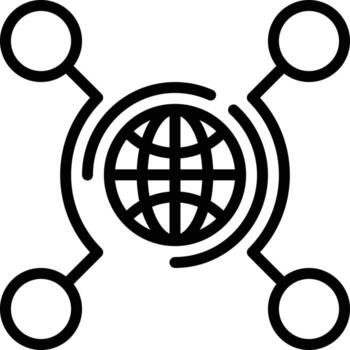 icono de línea para redes vector