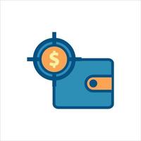 wallet icon vector. wallet with money icon vector