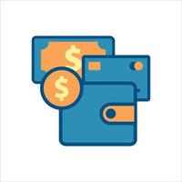 wallet icon vector. wallet with money icon vector
