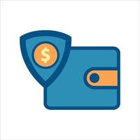 wallet icon vector. wallet with money icon vector