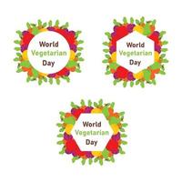 world vegan day, healthy food background design vector