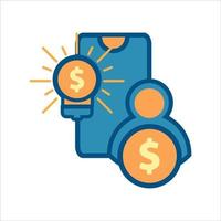 mobile finance icon,  smartphone with money icon vector