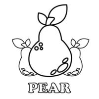 pear fruit coloring page. healthy food coloring page for children