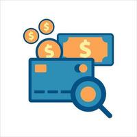 credit card with money icon. financial icon vector