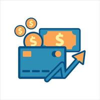 credit card with money icon. financial icon vector