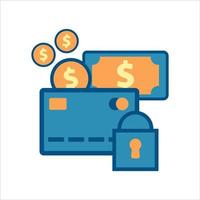 credit card with money icon. financial icon vector