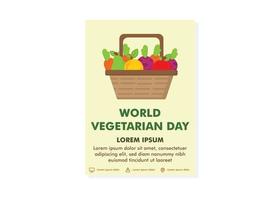 plantilla de diseño de cartel del día mundial del vegetariano. plantilla de diseño de volante. vector