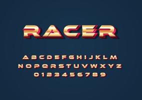 3d metallic font style, custom alphabet and number with luxury look vector