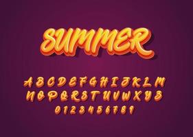 Summer vibes custom font style text effect vector