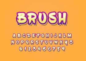 Custom font effect with graffiti style, set of alphabet and number vector