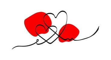 Vector image one line stroke love