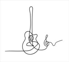 hand drawing one line stroke tone and love music vector