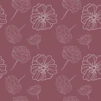 transparent fancy floral seamless pattern vector