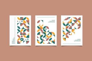 Cover mosaic retro geometric design collection vector