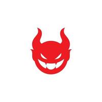 plantilla de icono de vector de logotipo de diablo rojo