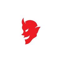 plantilla de icono de vector de logotipo de diablo rojo