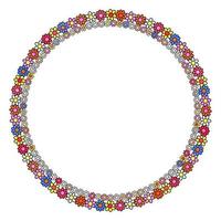 Floral Daisy Circle Page Border vector