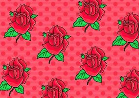 Red Rose and Polka Dot Paper vector