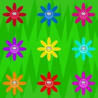 Funky Happy Flower Pattern Paper vector