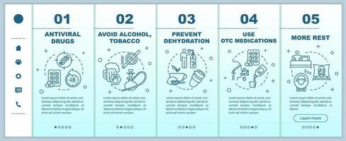 Influenza virus onboarding vector template