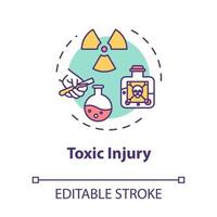 Toxic injury, poisonous substance influence result concept icon vector