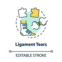 Ligament tears concept icon vector