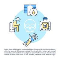 Icono de concepto de síntomas de intoxicación con texto vector