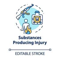 Substances producing injury, trauma causes concept icon vector