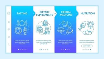 Herbal medicine and diets onboarding vector template