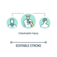 Catastrophic injury, spinal trauma concept icon vector