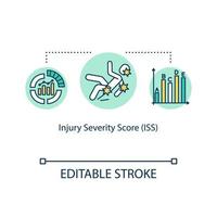 Injury severity score, polytrauma concept icon vector