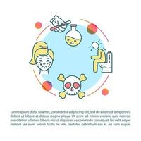 Poisoning symptoms concept icon with text vector